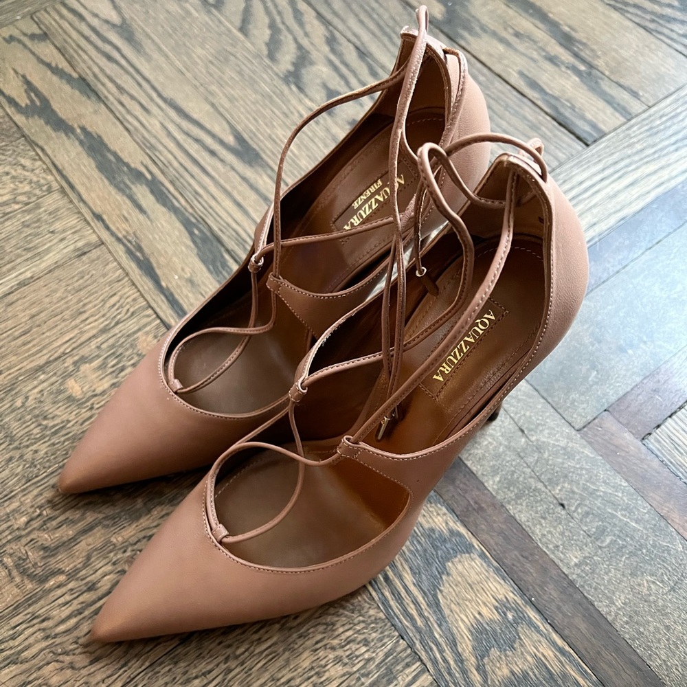 Aquazzura firenze Christy pumps 105 brown/biscotto
